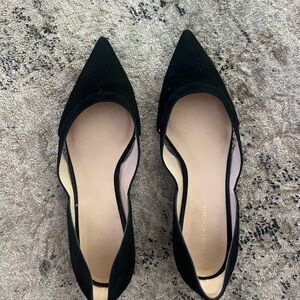 Stuart Weitzman Black Pointed Flats